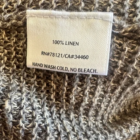 Eileen Fisher tan long cardigan, 100% linen, size large - Picture 4 of 6